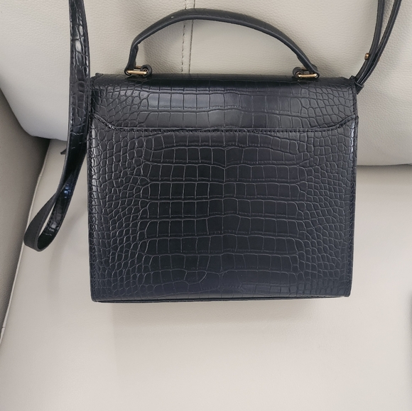 Cassandra Top Handle Crocodile embossed Medium Bag - Picture 3 of 6